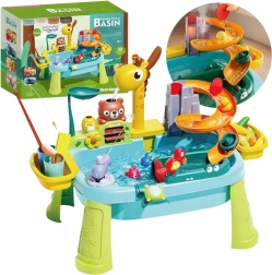 Table à eau Woopie 4 en 1 – pêche, toboggan, girafe