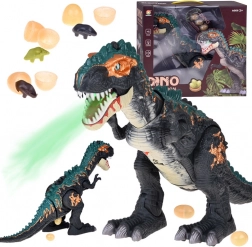 Grand dinosaure interactif T‑Rex avec vapeur, lumières et sons, pond des œufs