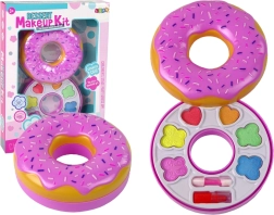 Palette d’ombres à paupières pour enfants en forme de donut avec rouge à lèvres