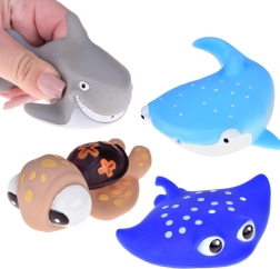 Animaux en caoutchouc pour le bain, univers marin, 4 pièces