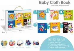 Livres en tissu pour enfants avec animaux et anneau de dentition