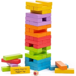 Tour branlante colorée en bois BIGJIGS TOYS