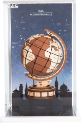 Vitrine avec Globe et Merveilles du Monde