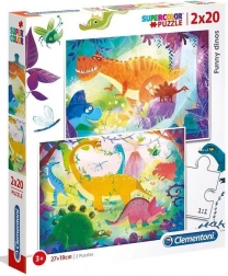 Puzzle 2×20 Super Color – dinosaures amusants