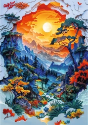 Trefl Puzzle Art en papier : Vallée 1000 pièces