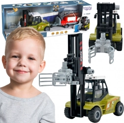 Woopie chariot élévateur avec pinces et remorque avec lumières et sons