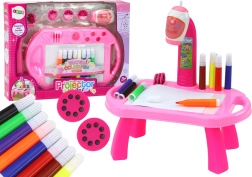 projecteur de dessin pour enfants avec petite table – rose