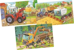 Puzzle en bois Goki machines agricoles