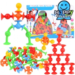 Jeu de construction à ventouses en silicone, 35 pièces