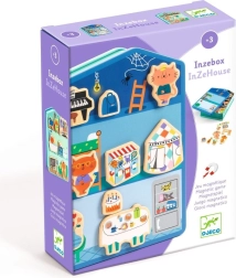 maison magnétique en bois Djeco avec personnages de chats