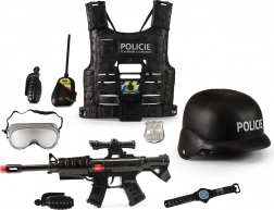 Gilet de police avec inscriptions en tchèque et accessoires – kit de policier pour enfants