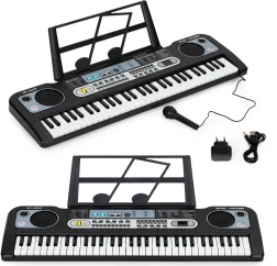 Grand instrument clavier pour enfants avec microphone et alimentation