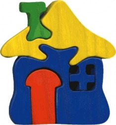 Fauna puzzle en bois à encastrer petite maisonnette
