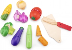 Set en bois pour couper des légumes avec panier