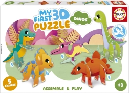 Educa mes premiers puzzles 3D dinosaures 5 en 1 (3, 3, 3, 4, 5 pièces)