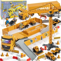 Woopie camion de construction 6‑en‑1 avec grue et accessoires