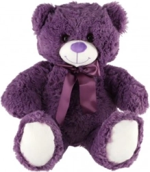 Ours en peluche avec nœud 50 cm – violet