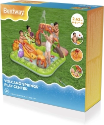 Centre de jeu gonflable dinosaures avec toboggan et arroseur