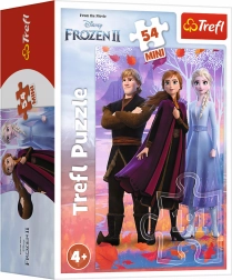 mini puzzle La Reine des Neiges – Anna, Elsa et Kristoff, 54 pièces Trefl