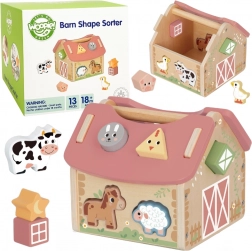 WOOPIE GREEN trieuse de ferme en bois formes et couleurs, 13 pièces