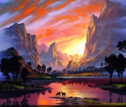 Peinture diamant Montagnes 30 × 40 cm