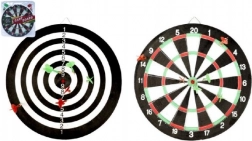 Cible de fléchettes 41 cm avec 6 fléchettes, double face