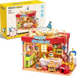 Puremind modèle de puzzle 3D en bois Peanuts Birthday Party SNOOPY avec LED