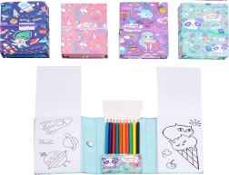 Livres de coloriage de voyage avec crayons de couleur - 1 pièce