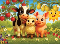 Puzzle en bois Animaux de la ferme 40 pièces WOODEN CITY