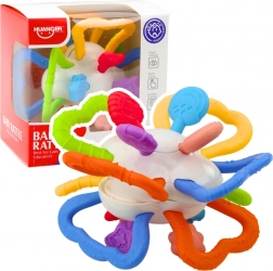 Jouet sensoriel rotatif pour nourrissons avec anneau de dentition, coloré