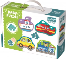 Puzzle bébé transports 4x2 pièces