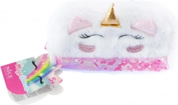 Trousse en peluche motif licorne