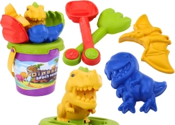 Set de plage avec moules dinosaures – seau, pelle et râteau