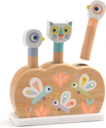 Jouet en bois animaux arc-en-ciel à ressort Djeco