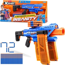 ZURU X-SHOT INSANITY pistolet automatique à fléchettes en mousse, 72 fléchettes