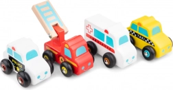 Ensemble de véhicules de secours en bois pour enfants