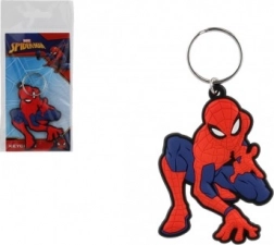 porte-clés en caoutchouc Spiderman tirant une toile