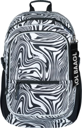 Sac à dos scolaire BAAGL Core Mixture, 25 l, ergonomique, motif noir et blanc