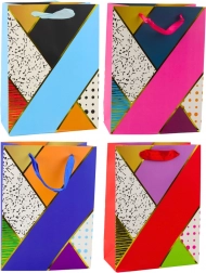 Sachet cadeau en papier motifs géométriques 23 x 18 x 10,5 cm
