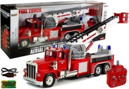 Camion de pompiers 60 cm avec échelle télescopique pivotante R/C sirène sonore lumières