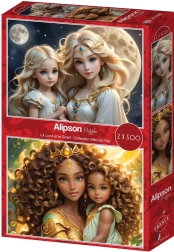 Puzzle Mère et fille : lune et soleil 2×500 pièces