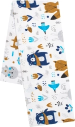 Lange en flanelle imprimée New Baby forêt blanc