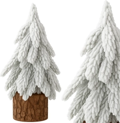 Sapin de Noël décoratif de table avec effet neige 20 × 9 cm