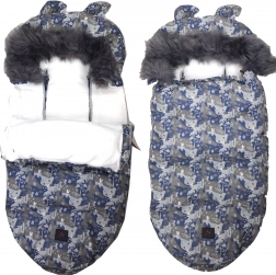 Chancelière d’hiver pour poussette et luge avec capuche en fausse fourrure 100 cm