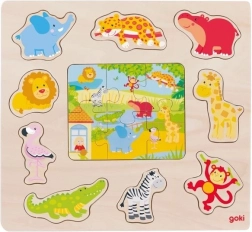 Puzzle encastrable en bois et puzzle Animaux du zoo