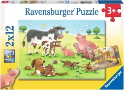 RAVENSBURGER Puzzle Ferme des animaux 2x12 pièces