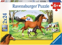 RAVENSBURGER puzzle monde des chevaux 2×24 pièces