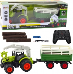 Tracteur RC amusant avec remorque et griffe pour enfants