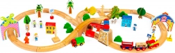 Chemin de fer en bois 74 pièces Ecotoys