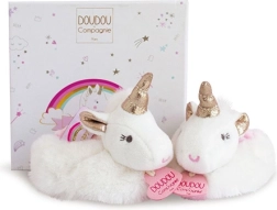 Coffret cadeau Doudou avec chaussons et hochets licorne